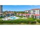Waterfront condo community with community swimming pool and the arrow showing the unit location at 6268 Palma Del Mar S Blvd # 113, St Petersburg, FL 33715