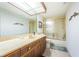 Bathroom featuring a tiled shower/tub, vanity with marble countertops and plenty of storage space at 6500 Sunset Way # 501, St Pete Beach, FL 33706