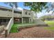 Inviting backyard featuring an artificial grass patch, surrounded by a stucco wall and lush greenery at 13502 Palmwood Ln # 13502, Tampa, FL 33618