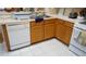 Close up of the kitchen area showcasing the sink and dishwasher at 19432 Haskell Pl, Land O Lakes, FL 34638
