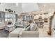Expansive open floor plan with living room flowing into kitchen with counter seating at 34159 Astoria Cir, Wesley Chapel, FL 33545