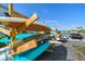 Multi-colored kayaks stored in a wood rack with canal views at 3717 46Th S Ave # 7, St Petersburg, FL 33711