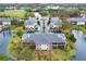 An aerial view shows a well-maintained community with lush landscaping and a central boulevard at 4524 Southampton Ct # 4524, Tampa, FL 33618