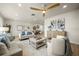 Bright living room featuring stylish decor, neutral furniture, and a ceiling fan at 4568 40Th S St, St Petersburg, FL 33711
