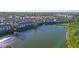 Scenic aerial view of lakeside condos with picturesque water views and mature landscaping at 6401 99Th N Way # 15C, St Petersburg, FL 33708