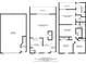 Detailed floor plan of home showcasing layout of each floor with dimensions for rooms, garage and balcony at 14 Seagrape Cir, Clearwater, FL 33759