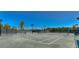 Outdoor tennis court in a residential community on a clear, sunny day at 4627 Tramanto Ln, Wesley Chapel, FL 33543