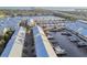 Overhead view of the waterfront community showing private boat docks and gorgeous views of Tampa Bay at 6007 Anchorage Way, St Petersburg, FL 33712