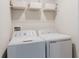 Bright laundry room featuring a washer and dryer and storage at 11903 Castine St, New Port Richey, FL 34654