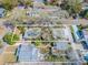 Aerial view of a single-Gathering home showcasing the entire lot and its proximity to neighboring houses at 1800 27Th N Ave, St Petersburg, FL 33713