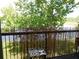 Relaxing balcony with a decorative privacy screen offers serene views of the lake and lush greenery at 18106 Peregrines Perch Pl # 5208, Lutz, FL 33558
