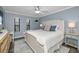 Bright bedroom with large windows and calming blue color palette at 700 Lyndhurst St # 1024, Dunedin, FL 34698