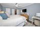 This bedroom features a TV, a desk with ottoman, and a wooden dresser at 700 Lyndhurst St # 1024, Dunedin, FL 34698