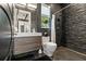 Modern bathroom featuring stylish vanity, sleek fixtures, and a contemporary shower at 866 S Davis Blvd, Tampa, FL 33606