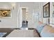 Well-lit main bedroom boasting hardwood floors, neutral tones, and a private balcony entrance at 866 S Davis Blvd, Tampa, FL 33606