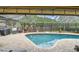 Enjoy the screened-in pool area with pavers and a privacy fence, perfect for relaxation and outdoor fun at 1508 Cascade Ct, Dunedin, FL 34698