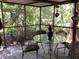 Relaxing screened porch with comfortable seating and a view of the surrounding greenery at 16921 Crawley Rd, Odessa, FL 33556
