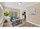 Inviting living room with natural light, open to the kitchen, and hardwood-style flooring at 1910 E Chelsea St, Tampa, FL 33610