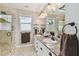 Bathroom showcasing double sinks, granite countertops and a glass shower at 3900 W Platt St, Tampa, FL 33609