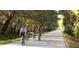 Scenic view of bicyclists enjoying a tree-lined street, offering a tranquil outdoor experience at 417 Tennessee Ave, Crystal Beach, FL 34681