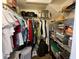 Spacious walk-in closet with shelves, rods, and storage bins for organization at 530 Sandy Hook Rd, Treasure Island, FL 33706