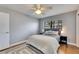 Bedroom showcasing hard wood floors, soft natural light and neutral paint at 811 Eagle Ln, Apollo Beach, FL 33572