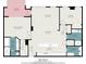 Detailed floor plan showcasing the layout of a one-story home including the living areas, bedrooms, and bathrooms at 1238 E Kennedy Blvd # 704, Tampa, FL 33602