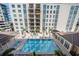 Aerial shot of the community pool with lounge seating at 1238 E Kennedy Blvd # 704, Tampa, FL 33602