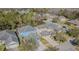 Aerial view showcasing the landscape with manicured lawns and neighborhood street at 20326 Merry Oak Ave, Tampa, FL 33647