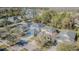 Suburban homes from above, featuring well-kept lawns and mature trees near a lake at 20326 Merry Oak Ave, Tampa, FL 33647