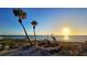 Stunning beach scene with palm trees, hammock, and ocean at sunset at 2411 And 2407 Casey Key Rd, Nokomis, FL 34275