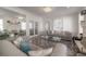 Living room showcasing modern decor, gray sofas, and a fireplace at 2921 W El Prado Blvd, Tampa, FL 33629