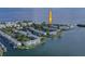 An aerial view of waterfront condos with boat docks near the water's edge at 5231 Beach Se Dr # A, St Petersburg, FL 33705