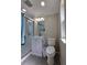 Updated bathroom featuring a glass door shower, and modern vanity at 5403 Comanche St, Zephyrhills, FL 33542