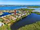 Aerial view of a waterfront property near the ocean and intracoastal waters at 944 San Carlos Ne Ct, St Petersburg, FL 33702