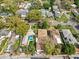 An aerial view of the neighborhood showing the property and surrounding homes at 1520 15Th N St, St Petersburg, FL 33704