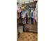 Walk-in closet featuring organized hanging clothes, shelving, and ample storage space at 1550 Chateau Wood Dr, Clearwater, FL 33764