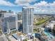 Daytime aerial view of the building and pool, displaying the modern design and convenient location at 449 S 12Th St # 2702, Tampa, FL 33602