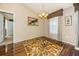 Dining room featuring hardwood floors, chandelier, and a large window at 7001 Interbay Blvd # 181, Tampa, FL 33616