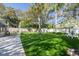 Backyard with synthetic lawn and a seating arrangement, perfect for outdoor living at 1044 Charles St, Clearwater, FL 33755