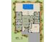Layout featuring a pool, lanai, kitchen, bedrooms, and a two-car garage at 16388 Cape Horn Blvd, Punta Gorda, FL 33955