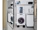 This laundry room has a full-sized washer and dryer combo with shelving for storage at 1662 S Lake Ave # 2, Clearwater, FL 33756
