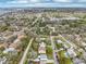 Panoramic aerial view showcasing the surrounding neighborhood, lush landscapes, and waterways at 1868 Douglas Ave, Dunedin, FL 34698
