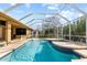 Enclosed pool with spa and an outdoor kitchen at 19238 Climbing Aster Dr, Tampa, FL 33647