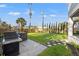 Well-maintained backyard featuring lush green grass, a grill, and elegant landscaping at 3721 Iris N St, St Petersburg, FL 33704