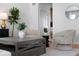 Well-lit living room showcasing modern furniture, stylish decor, and a view into the kitchen at 4339 Spinnaker Cove Ln, Tampa, FL 33615