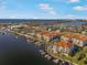 Aerial view of waterfront neighborhood with a variety of boat docks available at 1026 Bellasol Way # 4403, Apollo Beach, FL 33572