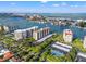 Aerial shot showcasing the condo's prime waterfront location with nearby beach access at 690 Island Way # 1003, Clearwater Beach, FL 33767