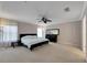 Large bedroom featuring carpet flooring, a ceiling fan, natural light, and a large dresser at 9010 Grand Bayou Ct, Tampa, FL 33635