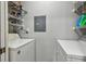 Well-lit laundry room with washer and dryer hookups and ample storage shelving at 10263 Gandy N Blvd # 2014, St Petersburg, FL 33702